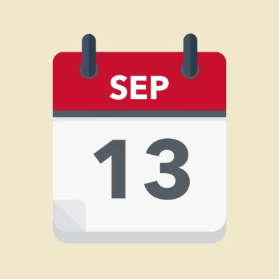 Calendar icon showing 13th September