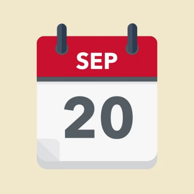 Calendar icon showing 20th September